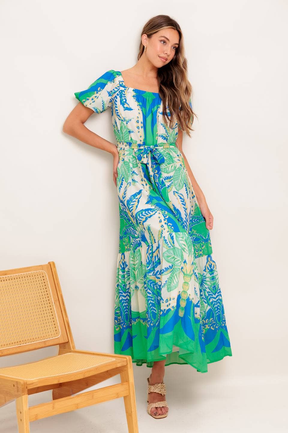 A printed woven maxi dress - ID22479