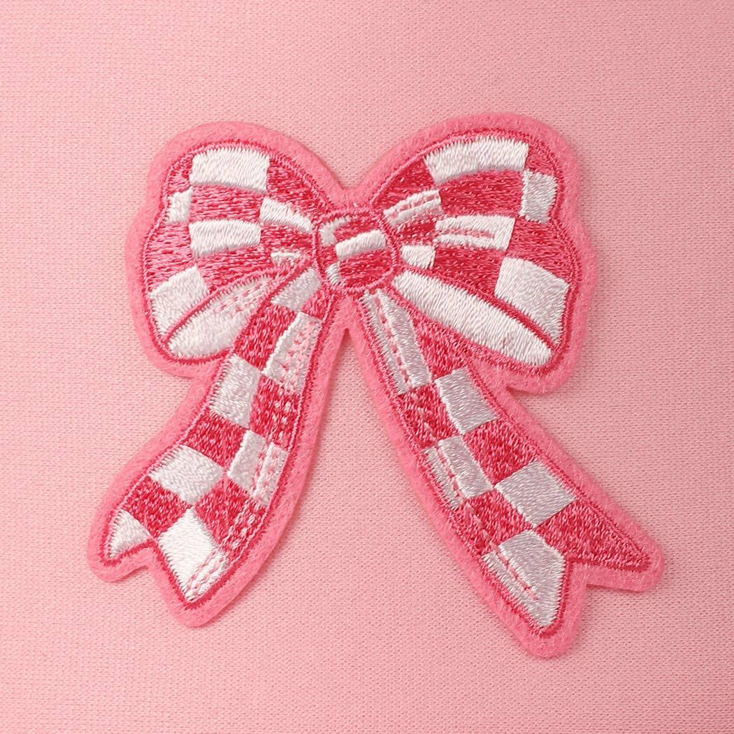 Checkered Ribbon Embroidery Patch Mesh Back Cap