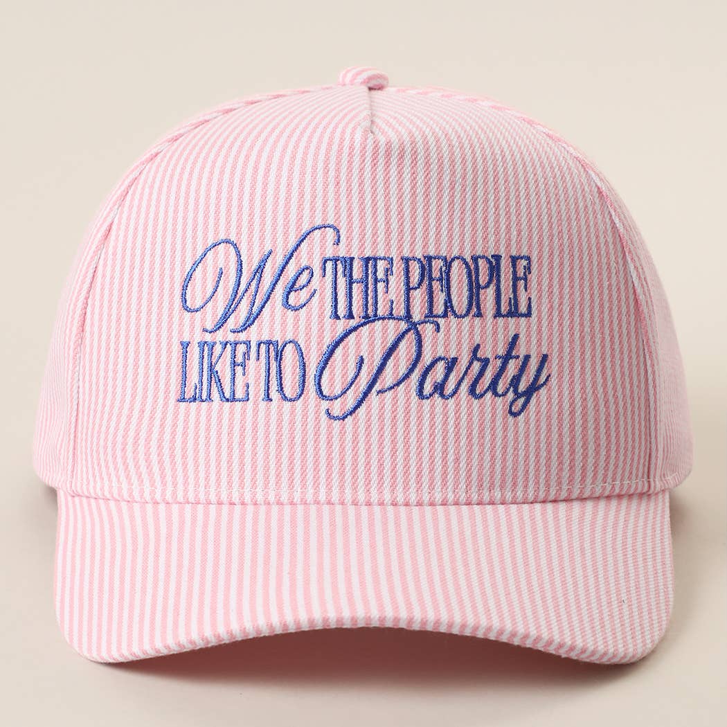We The People Like To Party Embroidered Seersucker Hat
