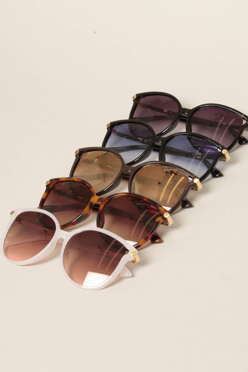 Women's Round Temples Gradient Sunglasses