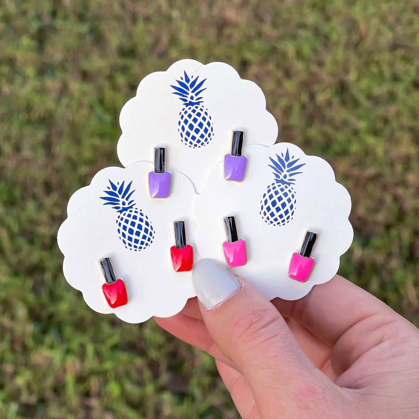 Nail Polish Bottle Enamel Stud Earrings