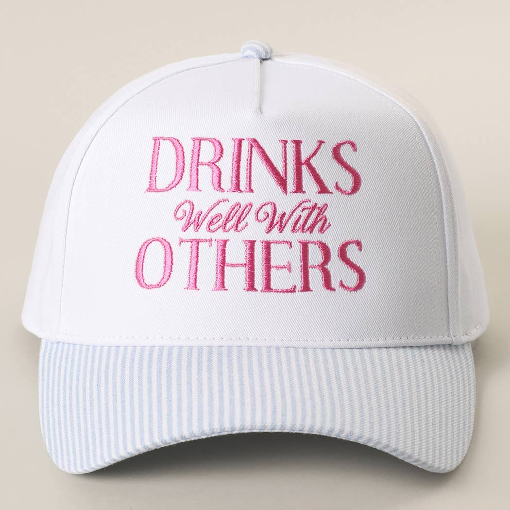 DRINK Well With OTHERS Embroidered Seersucker Brim Hat