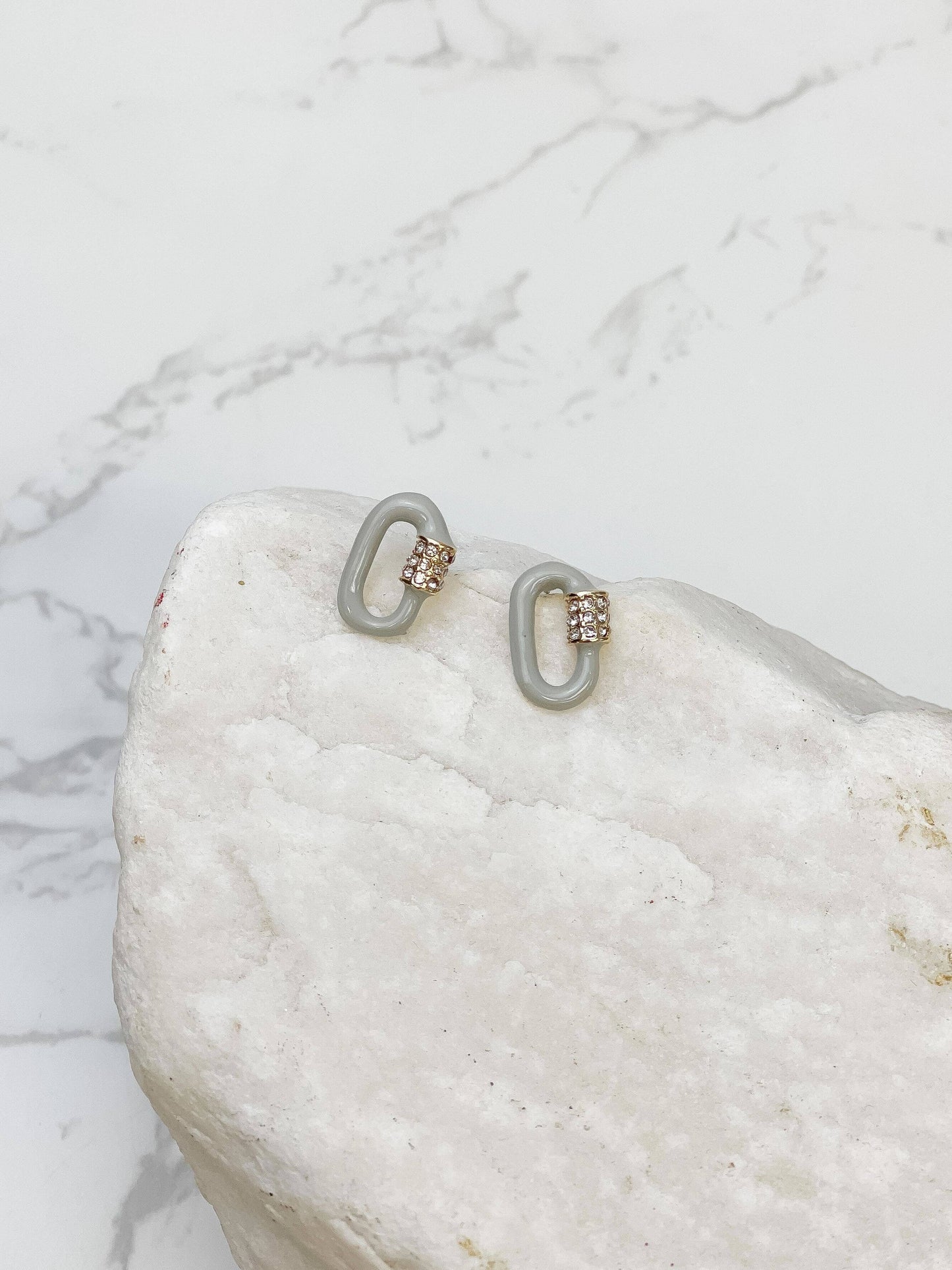 Glitzy Locked Link Earrings