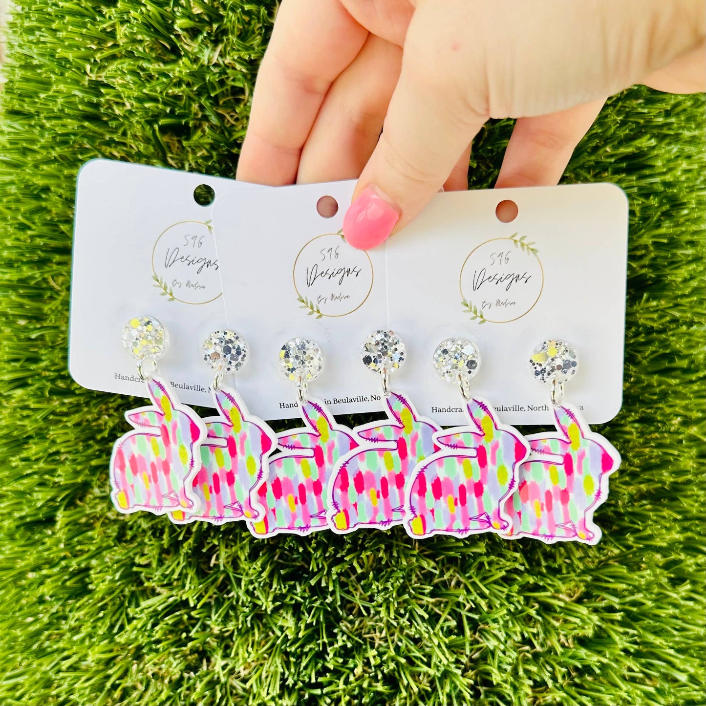 Watercolor Bunny Earrings