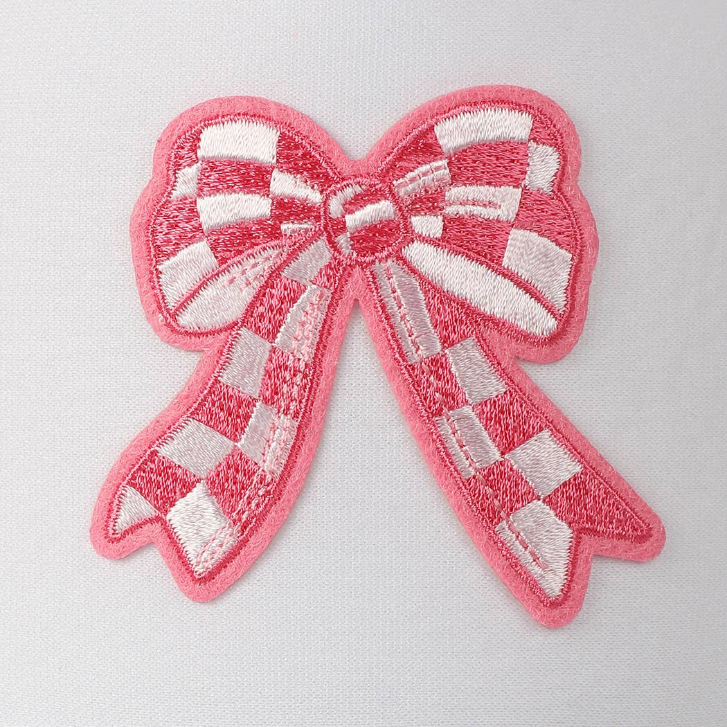 Checkered Ribbon Embroidery Patch Mesh Back Cap