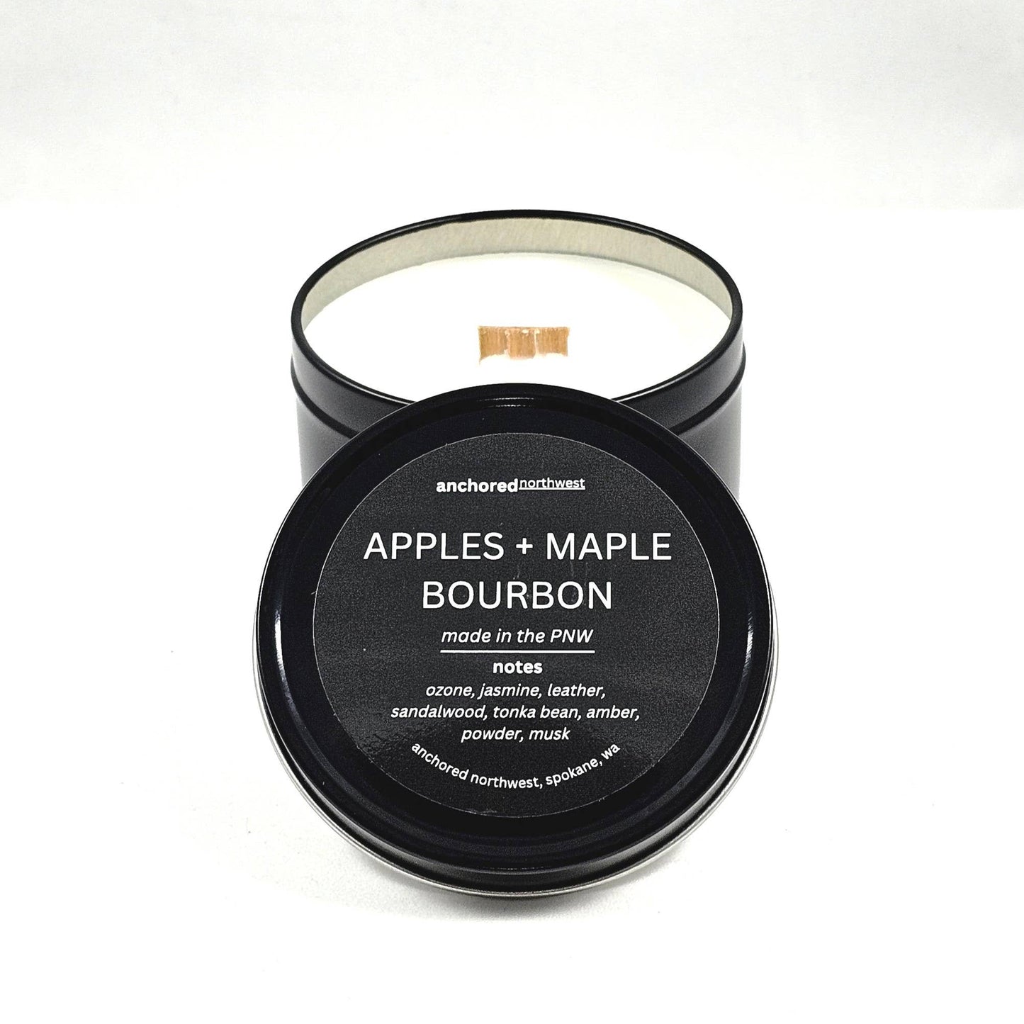 Apple Maple Bourbon Travel Size Soy Candle in Tin