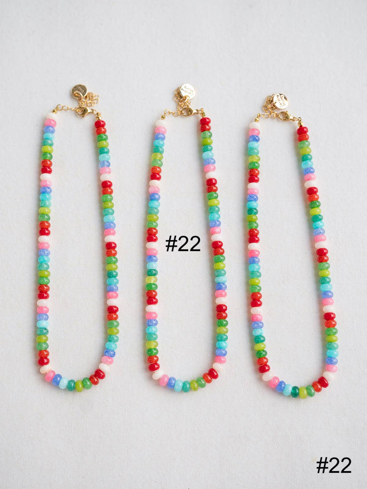 Colorful Beaded Gemstone Candy Necklace Trendy Jewelry