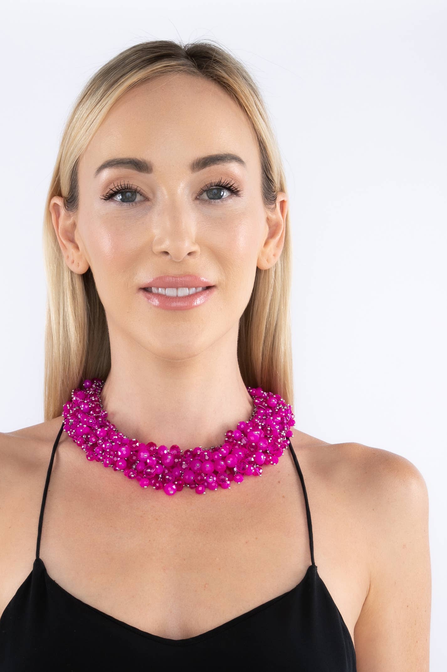 Harper Hot Pink Collar Statement Necklace