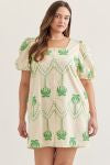 Palm Green Social Dress - Curvy