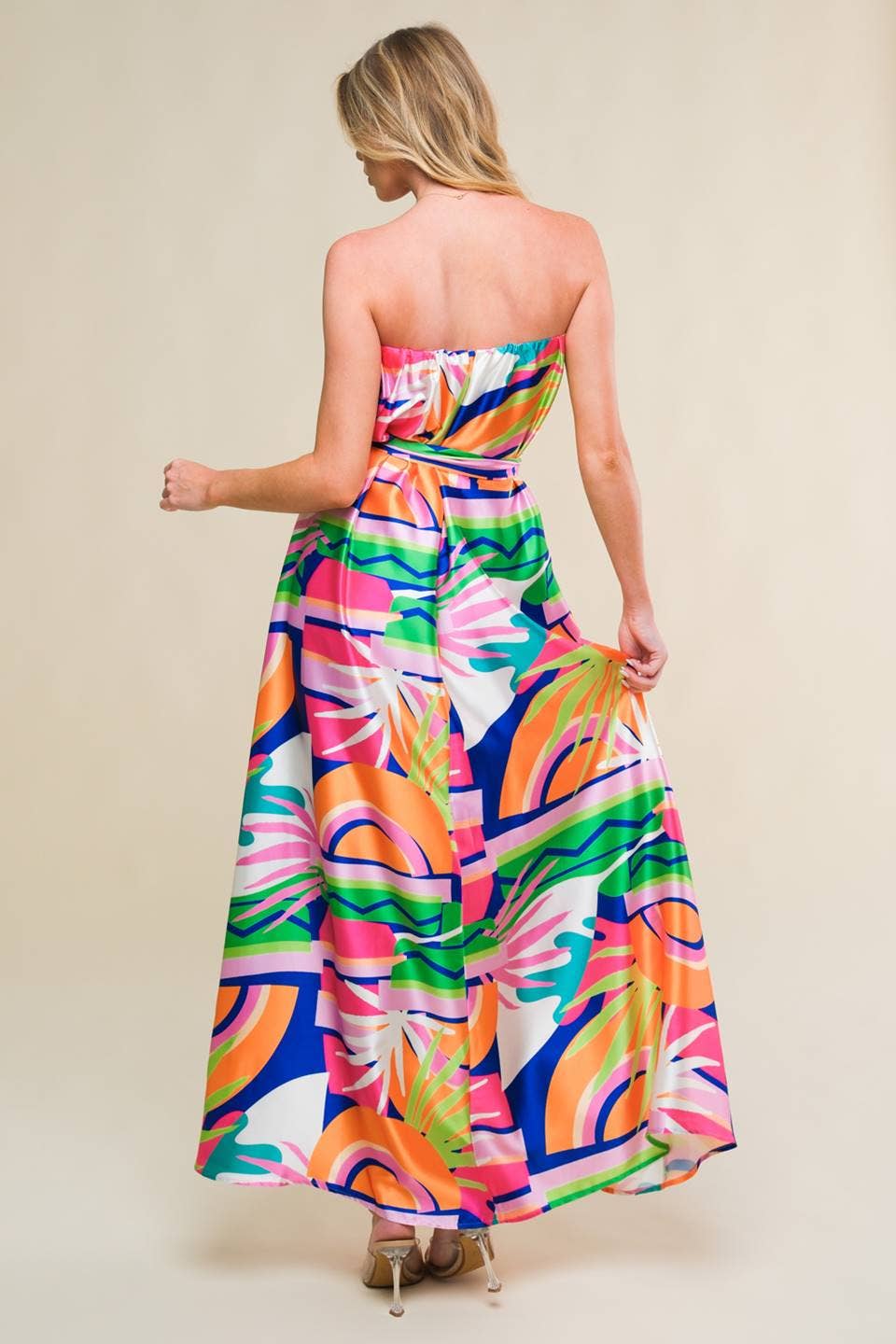 A printed woven midi dress - ID21238