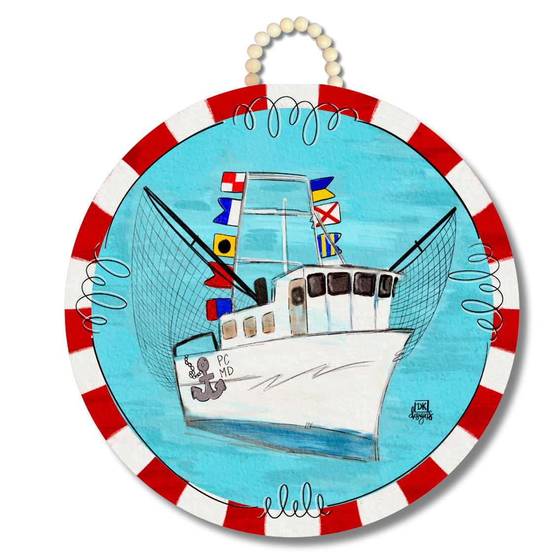 DK Shrimp Boat Door Hanger