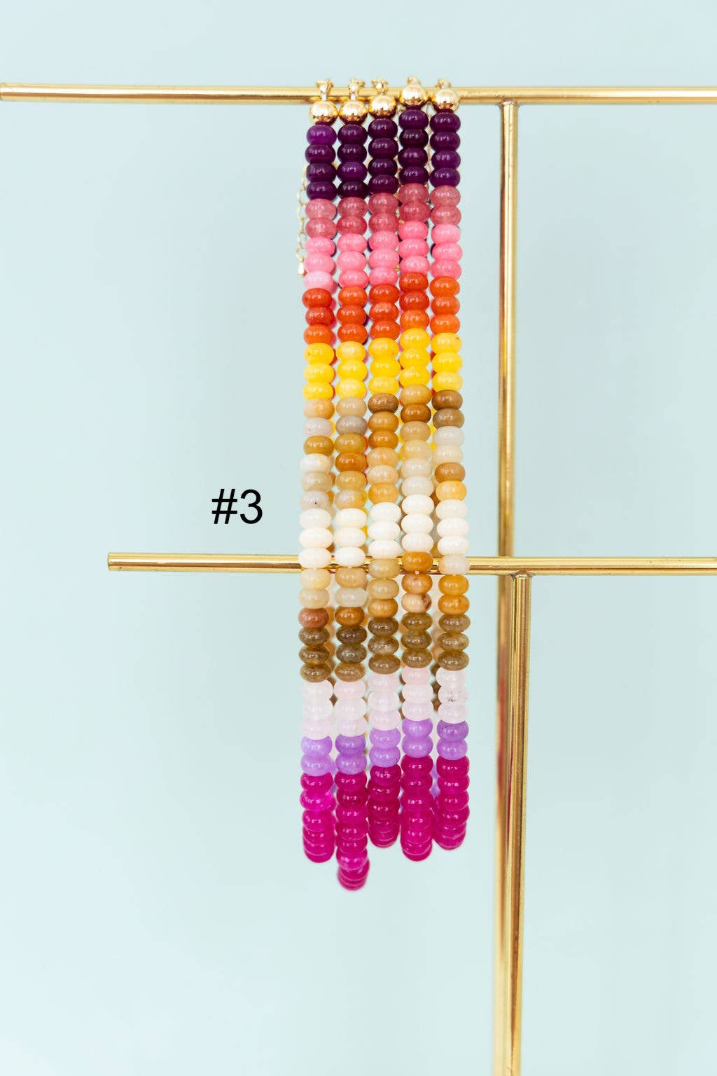 Colorful Beaded Gemstone Candy Necklace Trendy Jewelry