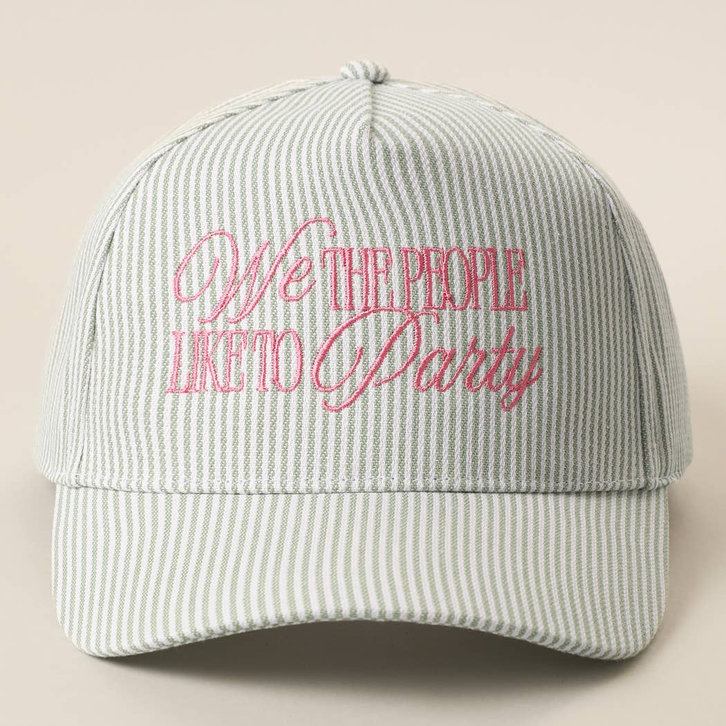 We The People Like To Party Embroidered Seersucker Hat