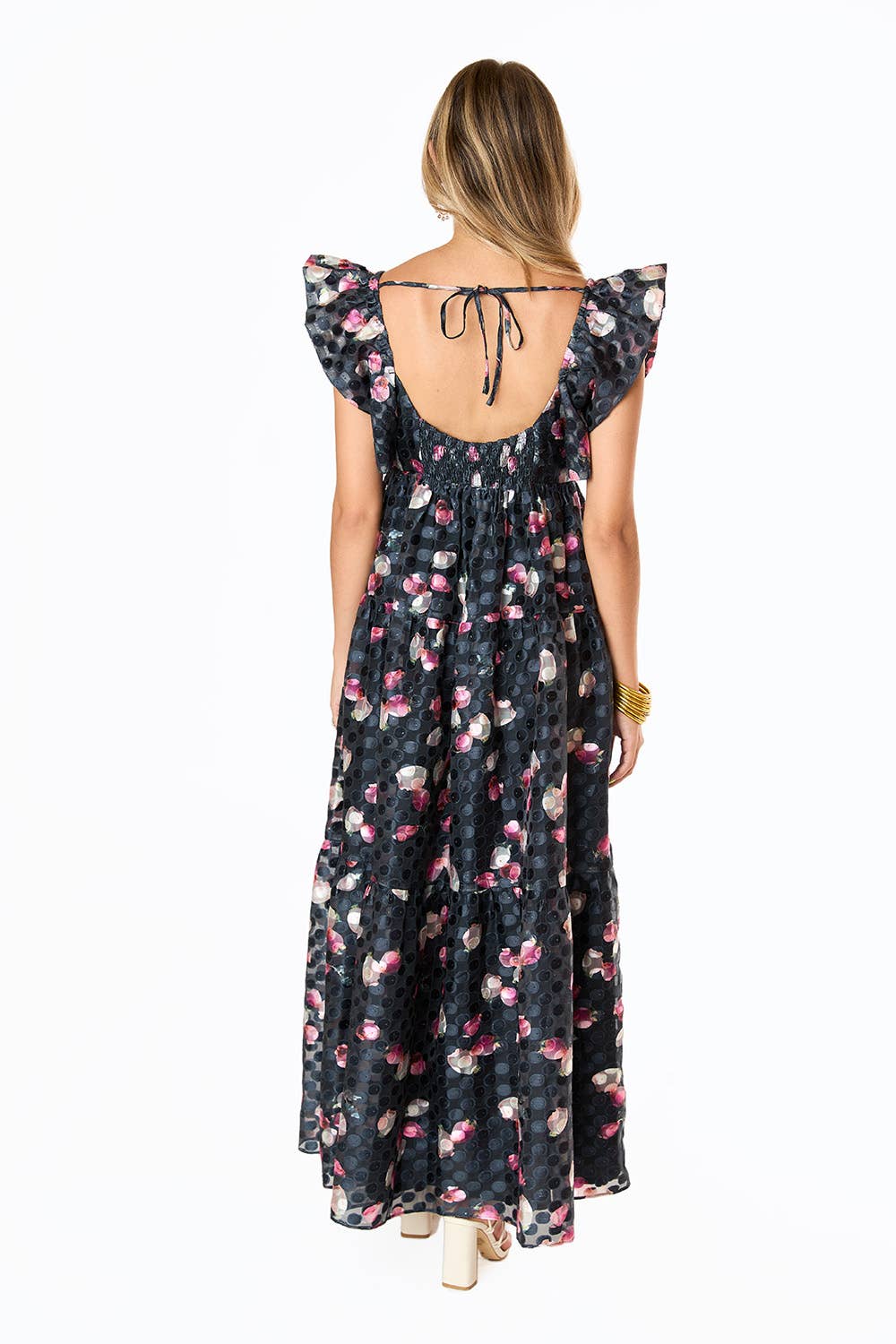 Lilly Twilight Black And Pink Floral Maxi Dress