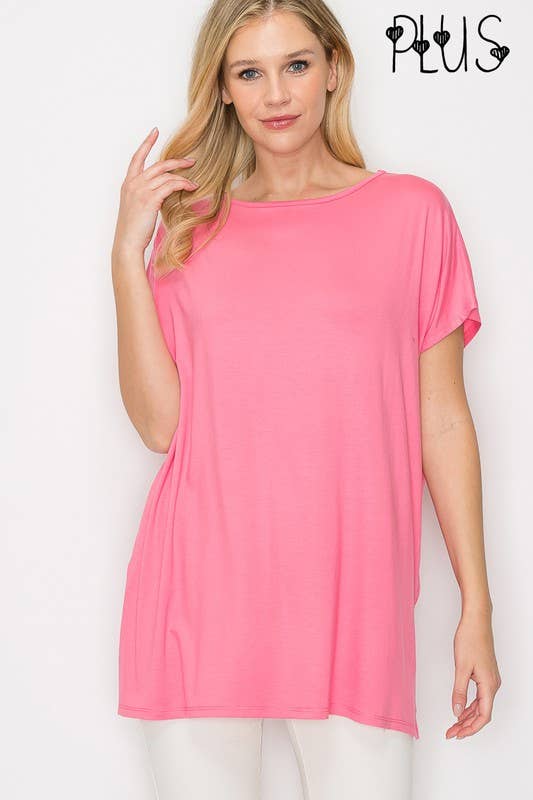PLUS SIZE SHORT SLEEVE PIKO TOP