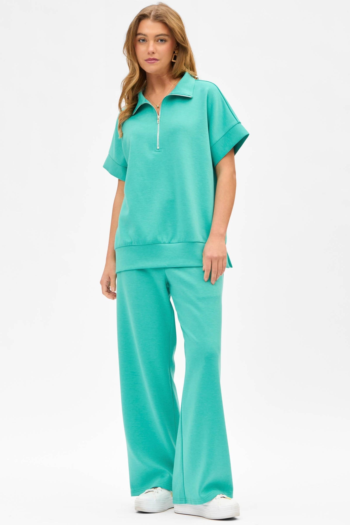 Short Sleeve Quarter Zip + Pants Modal Set TRVSET-CATALINA