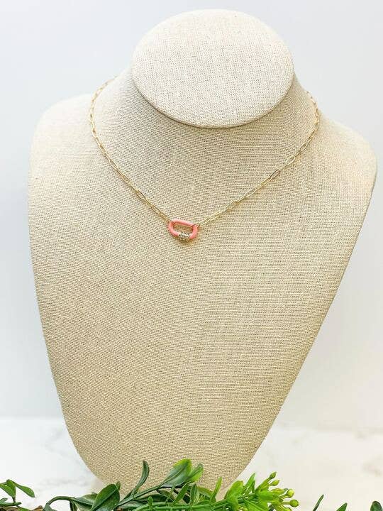 Glitzy Locked Link Pendant Necklaces