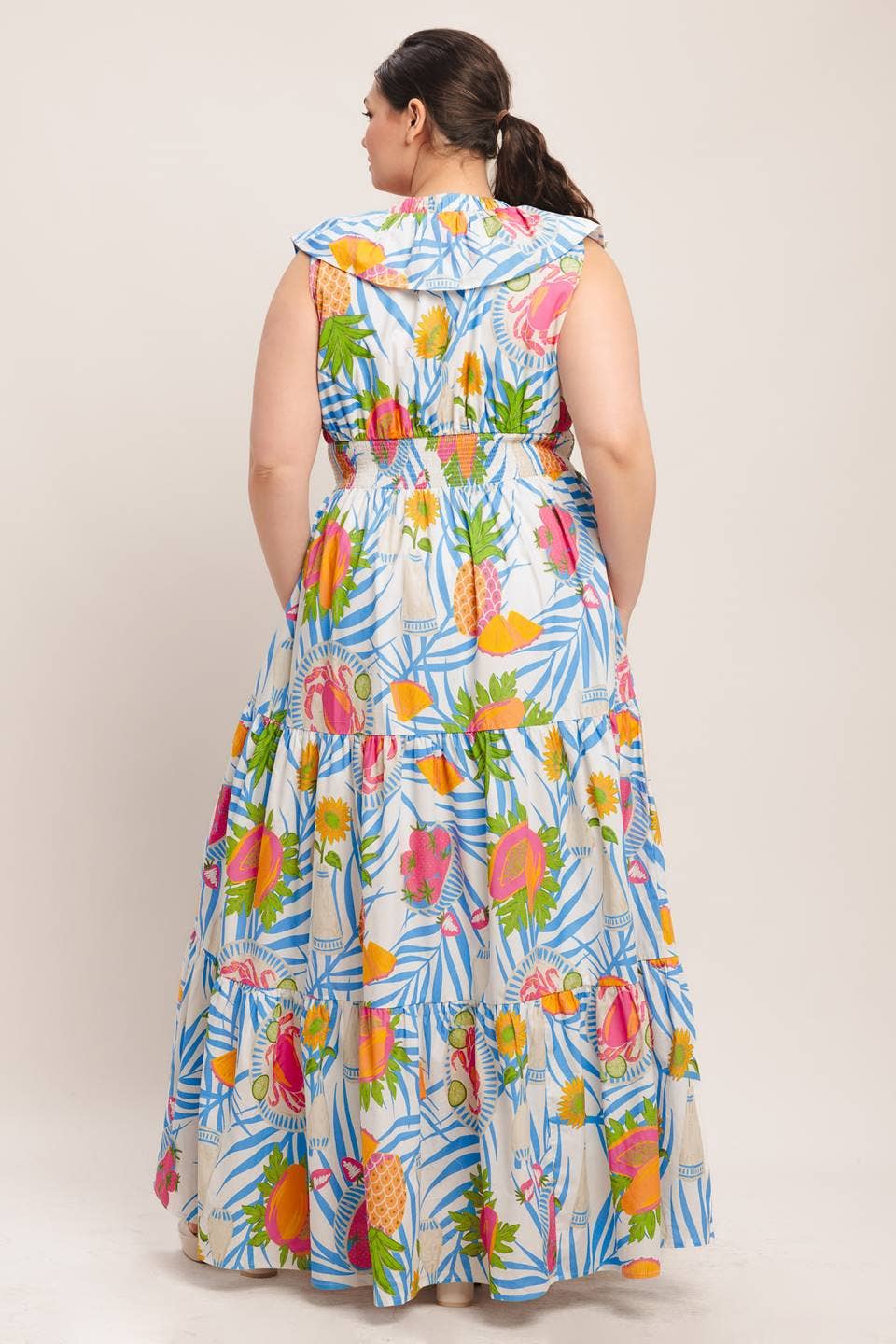 The Pineapple Palm Maxi Dress - Curvy