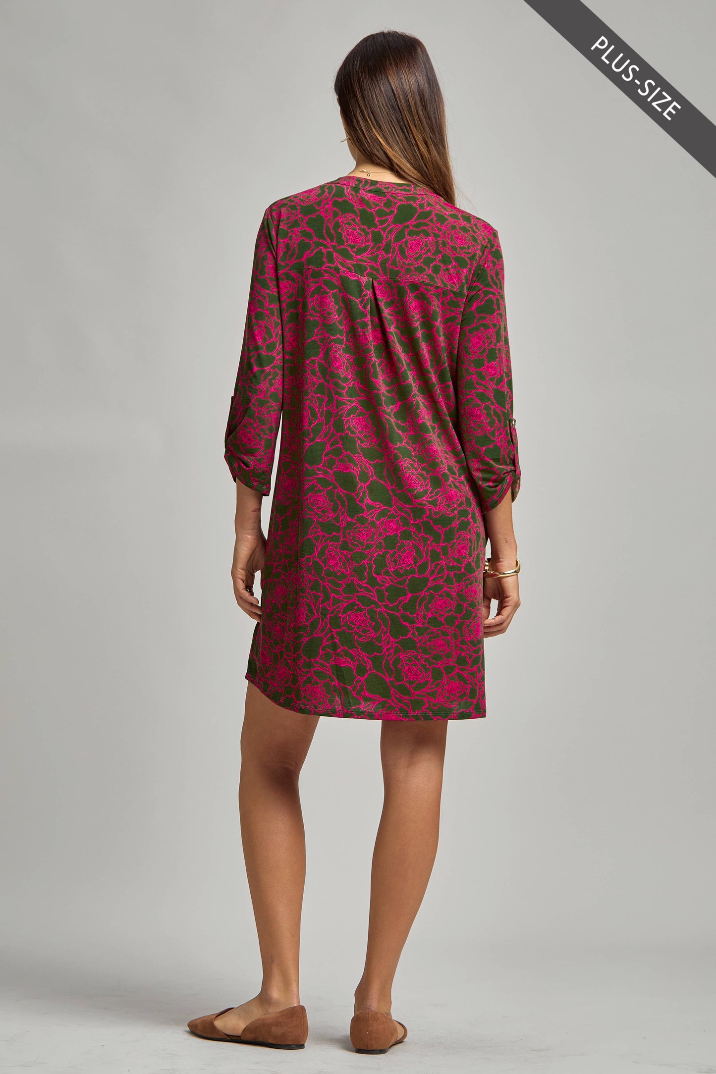 PLUS SIZE A Line Dress w/ Pockets