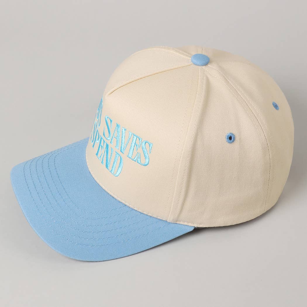 JESUS SAVES I SPEND Embroidery Trucker Hat