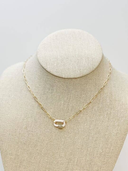 Glitzy Locked Link Pendant Necklaces
