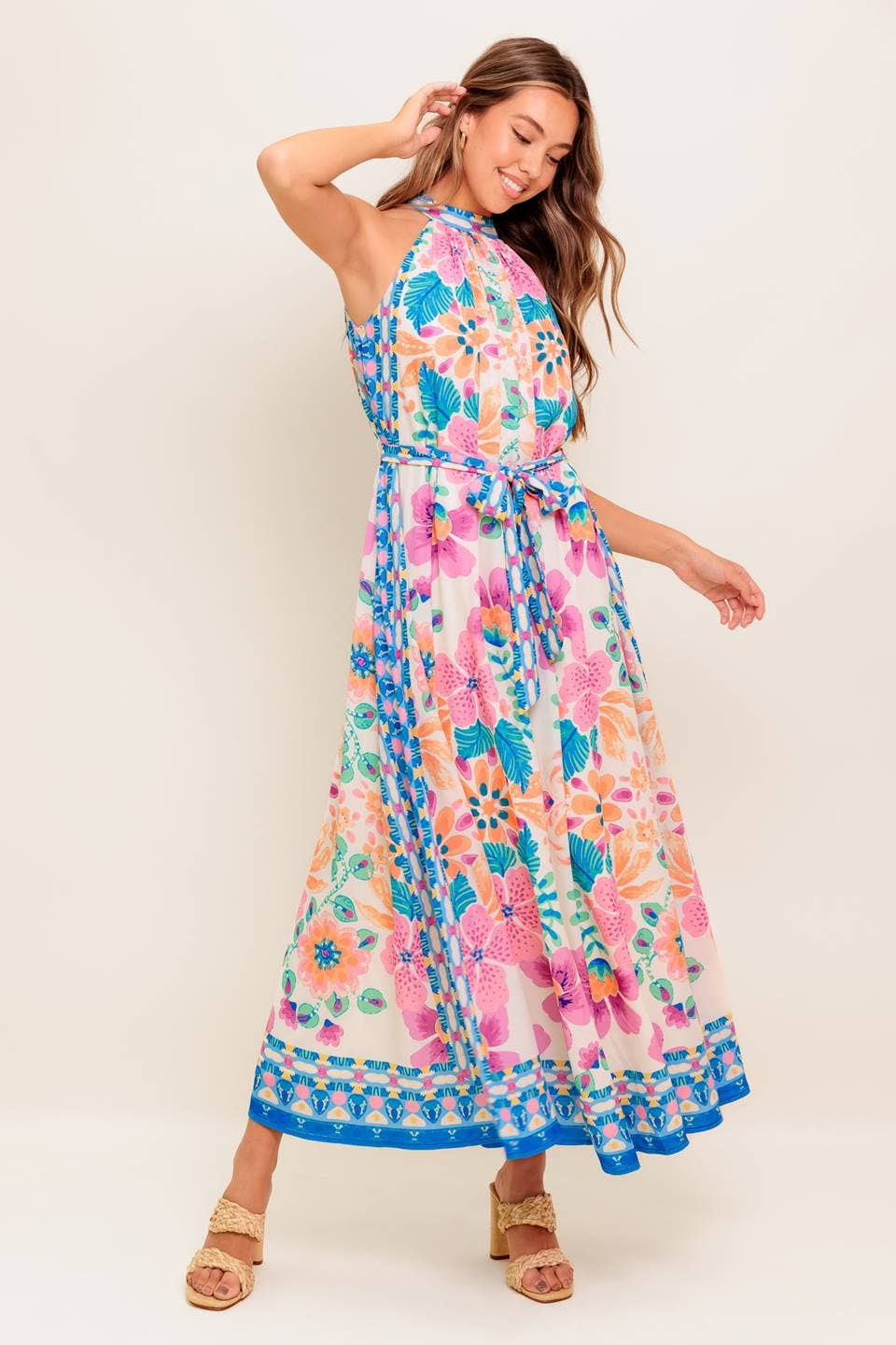 A printed woven maxi dress - ID22336