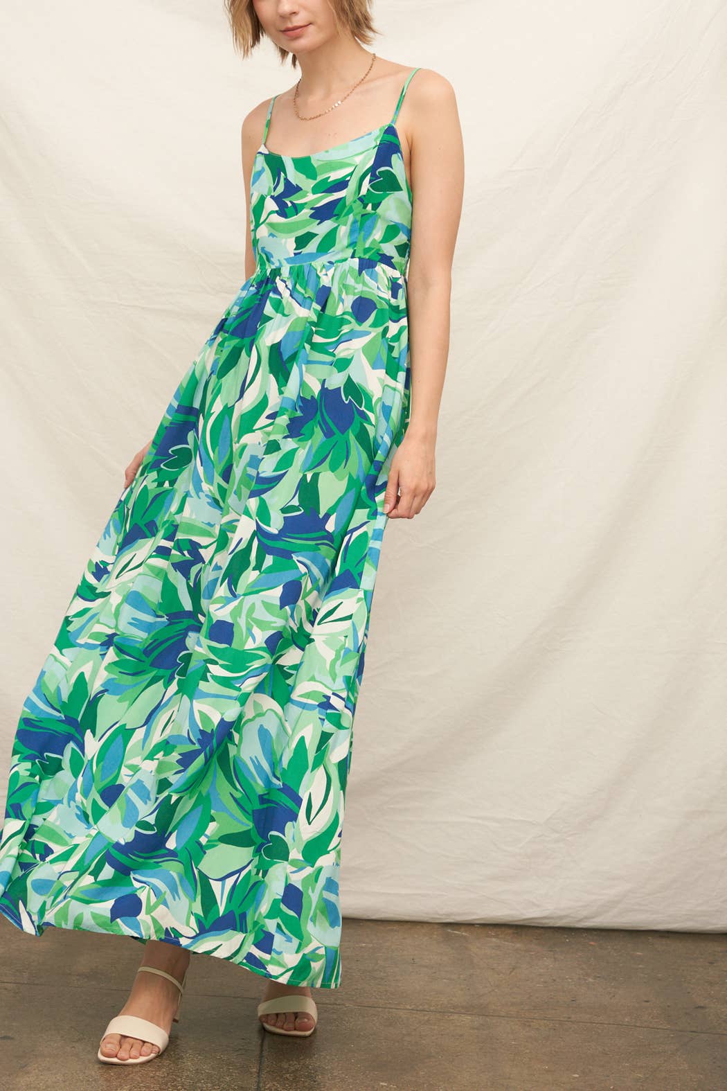 Printed Sleeveless Maxi Dress