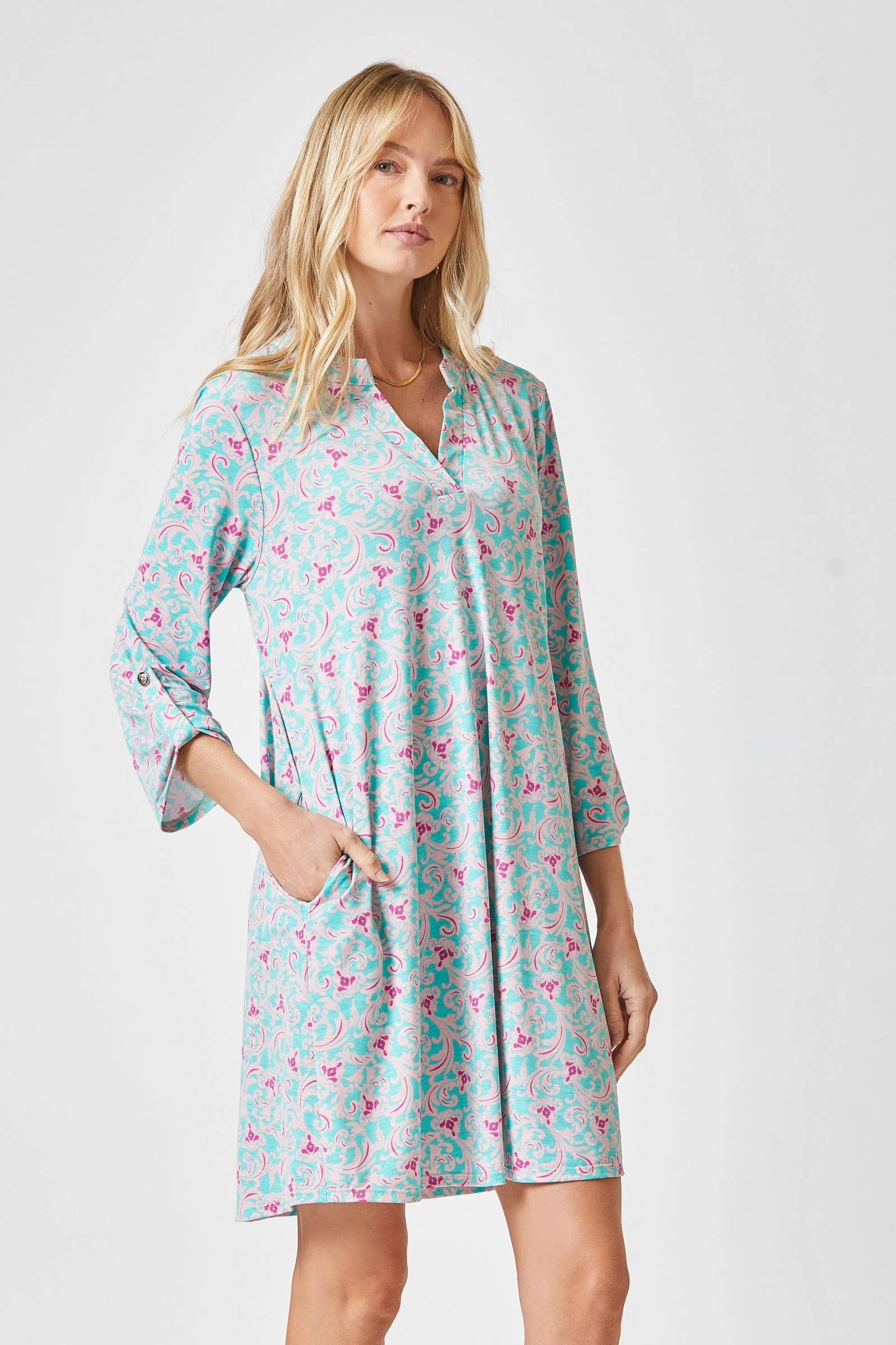 Classic A Line Dress That Features Lizzy Neckline