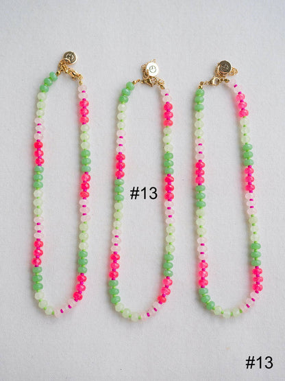 Colorful Beaded Gemstone Candy Necklace Trendy Jewelry
