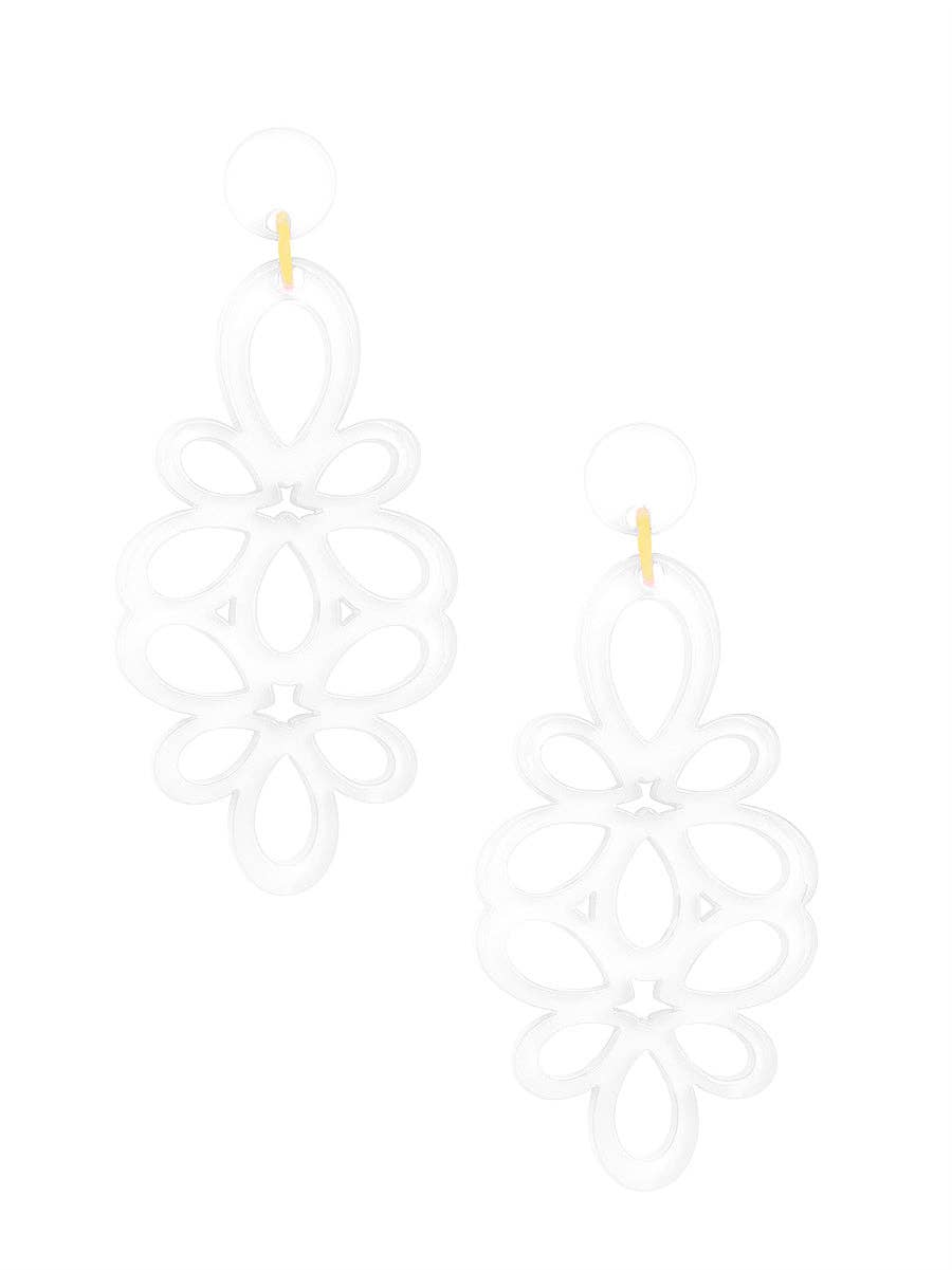 Resin Blooming Flower Drop Earring