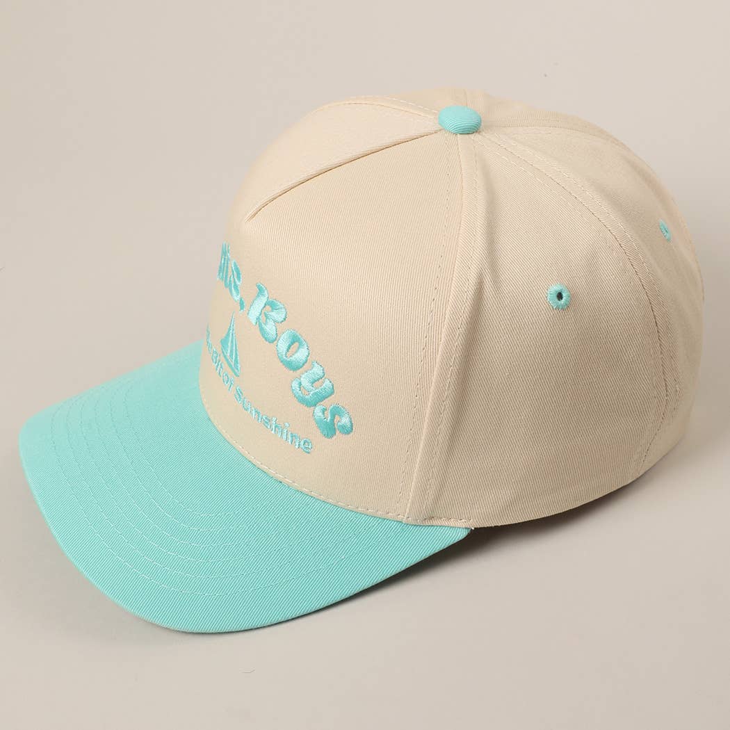 Boats, Boys Text Embroidered Two-Tone Trucker Hat