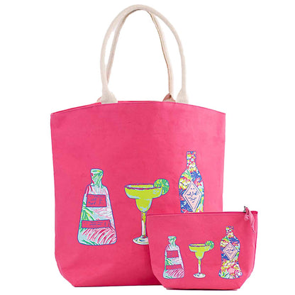 Tequila Sunrise Cosmetic Bag   Hot Pink/Multi   10.25x6.75x3