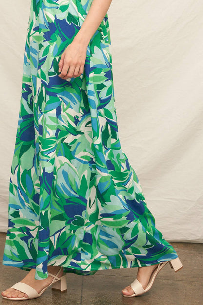 Printed Sleeveless Maxi Dress