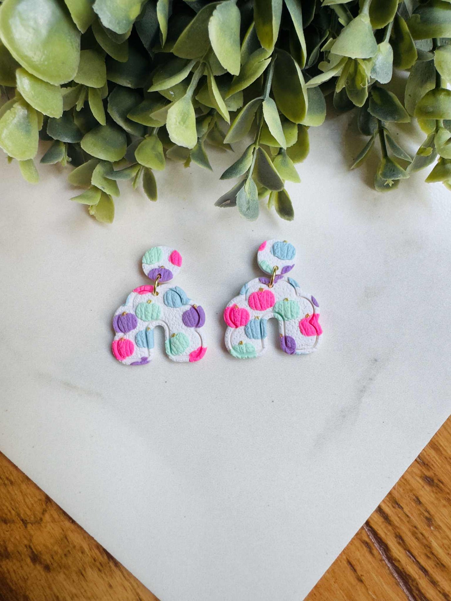 Colorful Pumpkin Collection Unique Handmade Clay Earrings