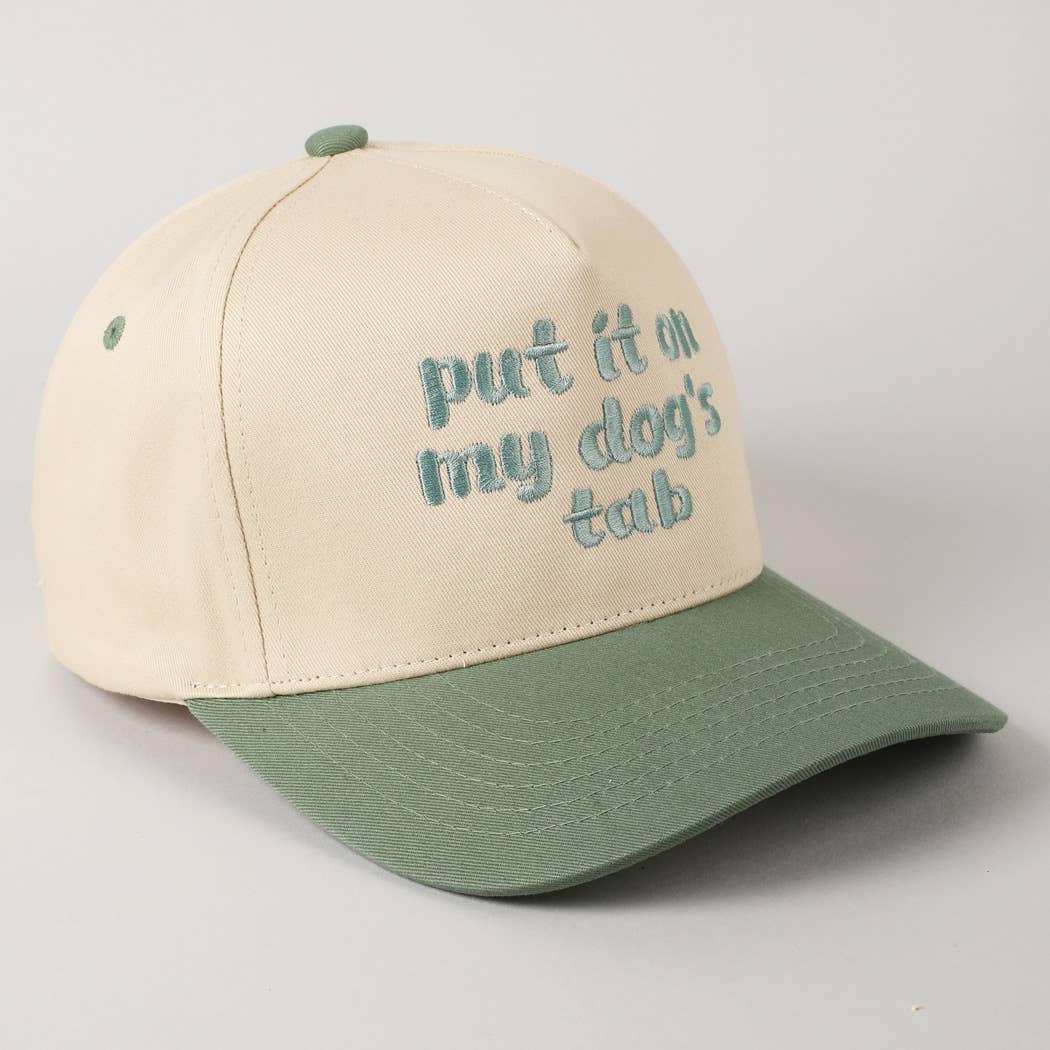 Put it on my dog's tab Two Tone Trucker Hat: MINT / ONE SIZE