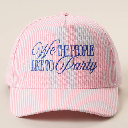 We The People Like To Party Embroidered Seersucker Hat