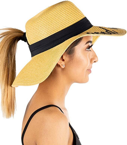Messy Bun Sun Hat - Good Vibes