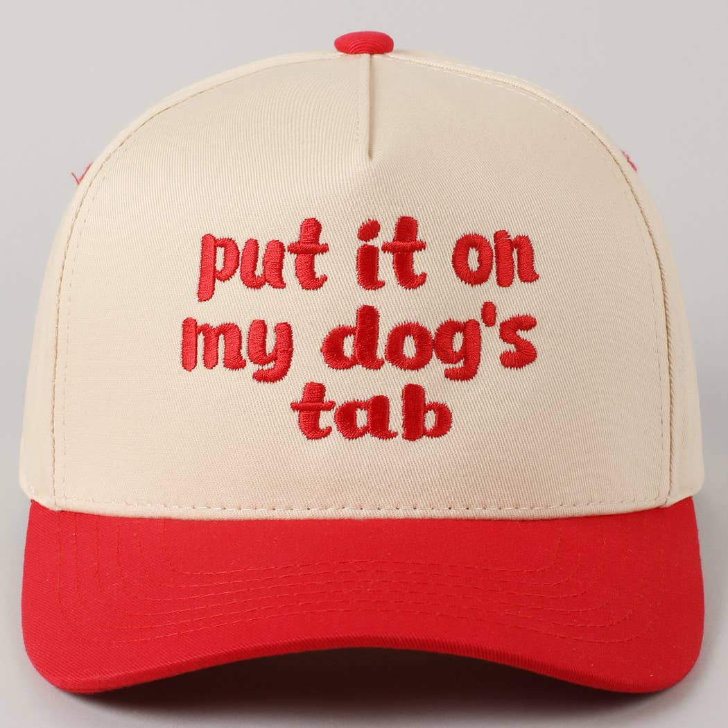 Put it on my dog's tab Two Tone Trucker Hat: MINT / ONE SIZE