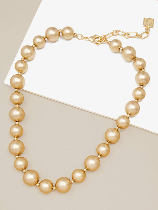 Matte Metal Beaded Collar Necklace