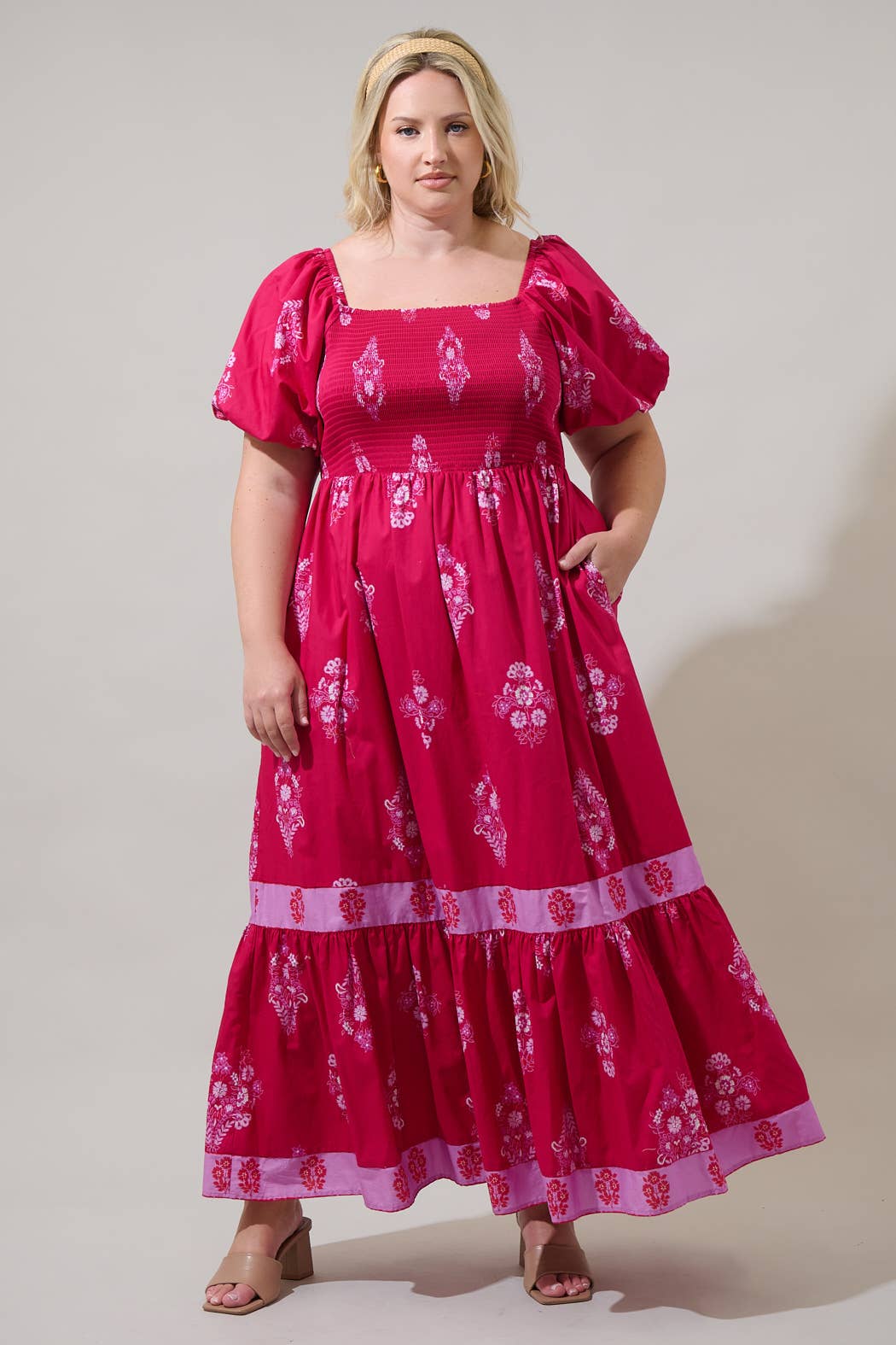 The Mercer Smocked Maxi Dress Curve