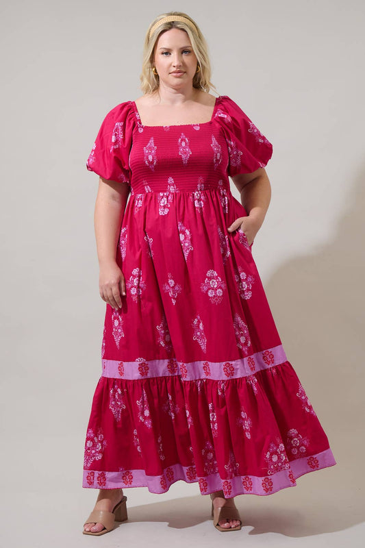 The Mercer Smocked Maxi Dress Curve