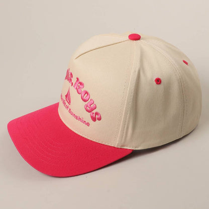 Boats, Boys Text Embroidered Two-Tone Trucker Hat
