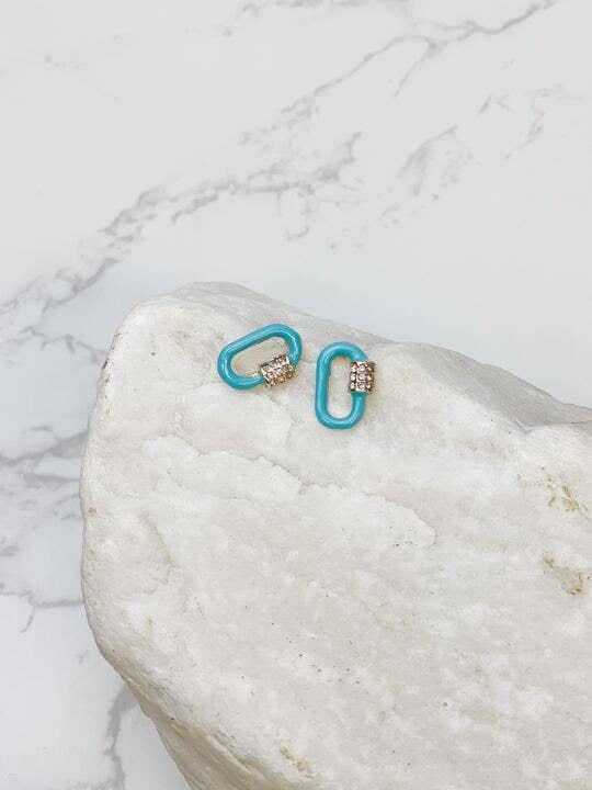 Glitzy Locked Link Earrings