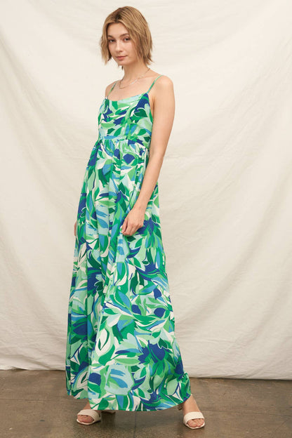 Printed Sleeveless Maxi Dress