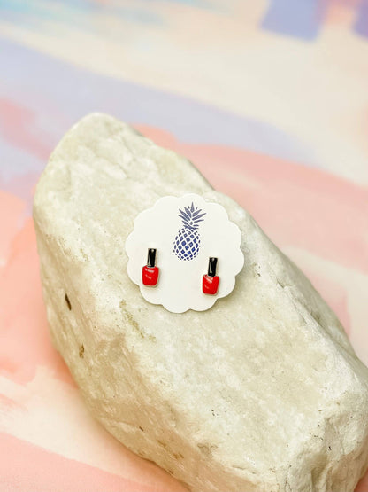 Nail Polish Bottle Enamel Stud Earrings