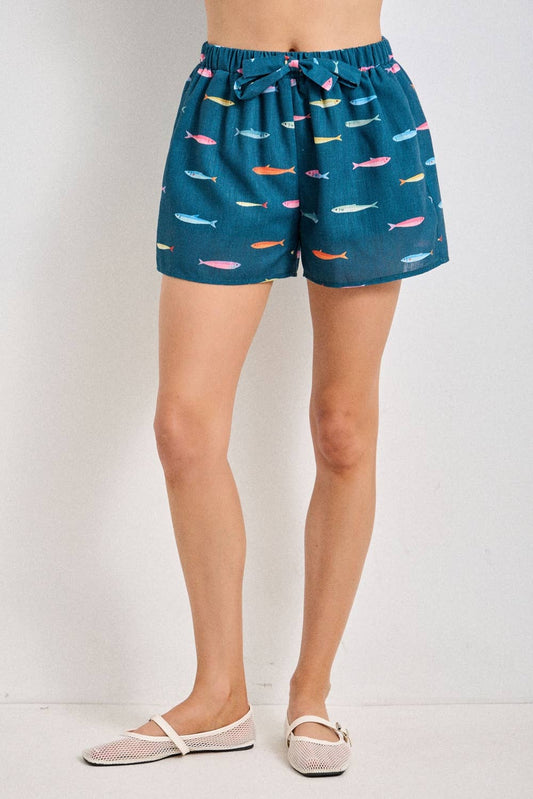 Reel Lucky Drawstring Shorts- Curvy