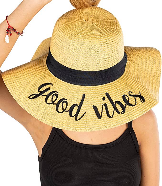 Messy Bun Sun Hat - Good Vibes