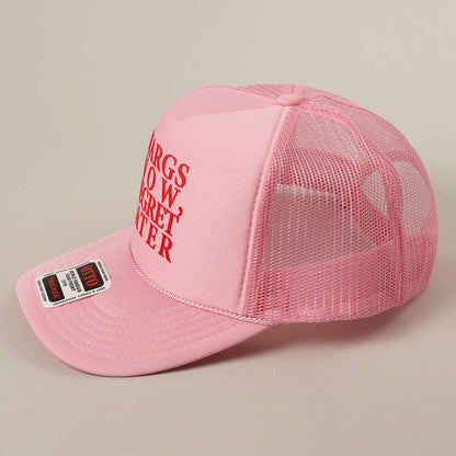 Margs Now, Regret Later Text Printed Mesh Back Cap
