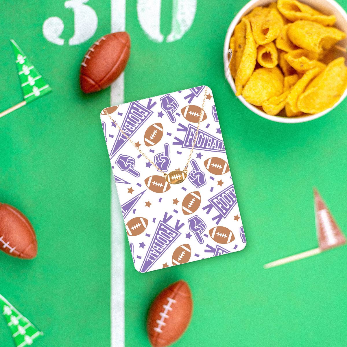 Lilac Football Fan Keepsake Card