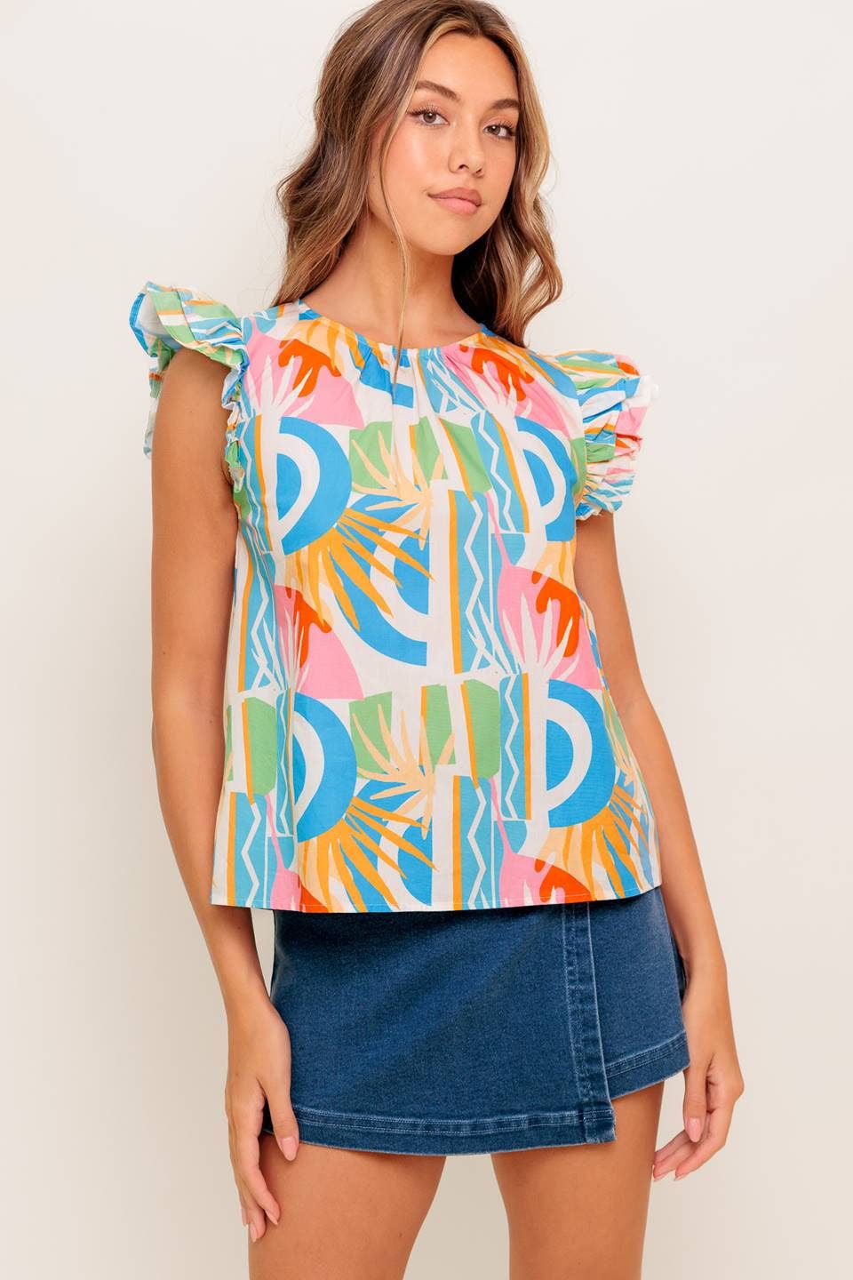 A printed woven top - IT13622